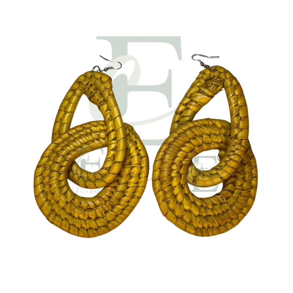 Large Golden Muse Handwoven Earrings